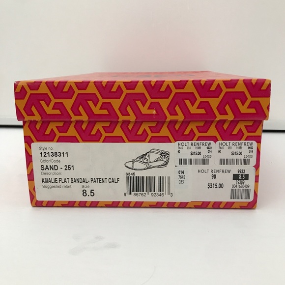 Tory Burch Amalie Strappy Flat Sandal Sand - Picture 12 of 12